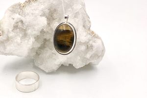 BEGINNING CLASS: TUESDAY NIGHTS, May 21st - June 11th: Wide Texture Band & Bezel Set Stone Pendant