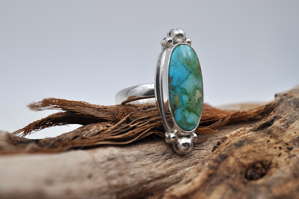 Turquoise Mountain Turquoise Ring • US Size 7.5