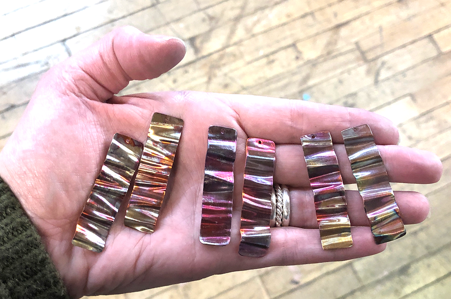THURSDAY, January 25th • Fire Painted Copper Wave Earrings
