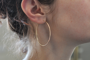 14K Yellow Gold Filled Classic Hoop Earrings