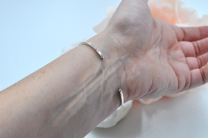 Simple Minimalist Sterling Silver Thin Cuff Bracelet