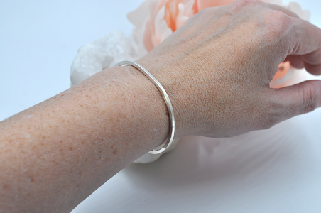 Simple Minimalist Sterling Silver Thin Cuff Bracelet Tranquil Sky Jewelry