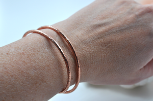 Copper Hammered Cuff Bracelet