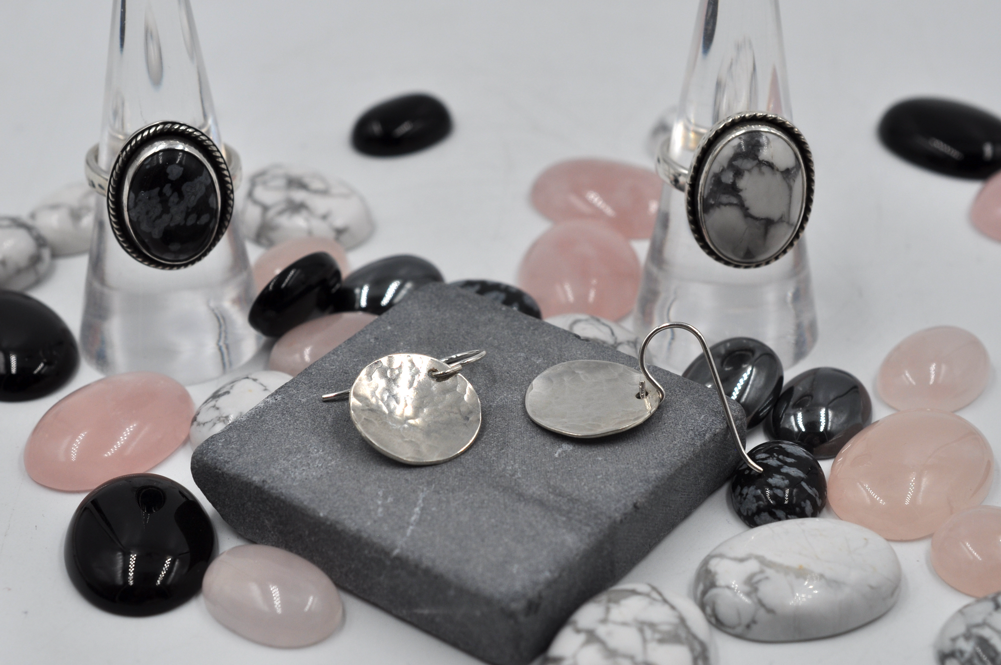 WEDNESDAY NIGHTS: Beginning Class: Stone Ring & Silver Earrings • May 28th -  June 18th