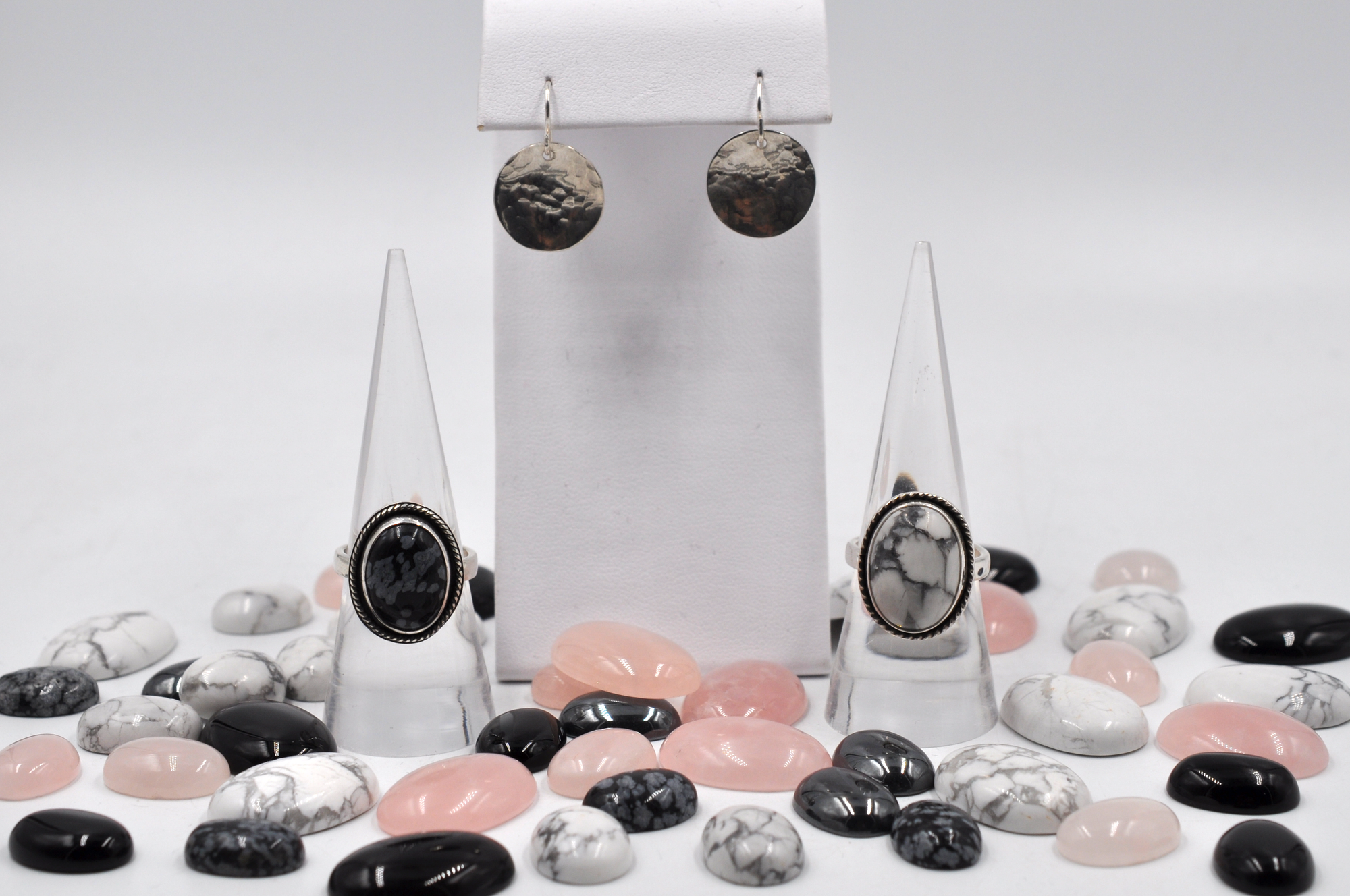 WEDNESDAY NIGHTS: Beginning Class: Stone Ring & Silver Earrings • May 28th -  June 18th