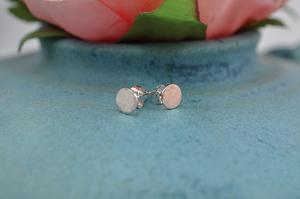 Small Sterling Silver Hammered Circle Post Earrings