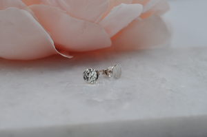Small Sterling Silver Hammered Circle Post Earrings