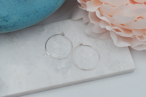 Classic Sterling Silver Small Hammered Hoop Earrings