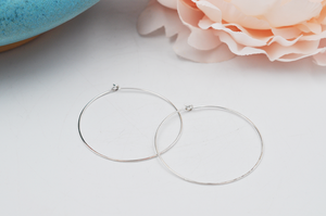 Elegant Sterling Silver Medium Hammered Hoop Earrings