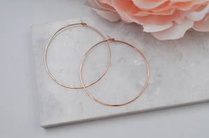 14K Rose Gold Filled Classic Medium Hoop Earrings