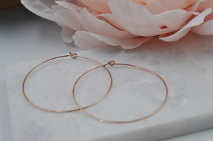 14K Rose Gold Filled Classic Medium Hoop Earrings