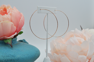 Large Lightweight 14K Rose Gold Filled Hoop Earrings