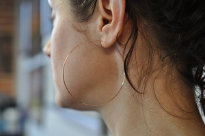 Large Lightweight 14K Rose Gold Filled Hoop Earrings