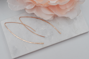 14K Rose Gold Filled Modern Love Open Dangle Earrings