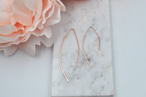 14K Rose Gold Filled Modern Love Open Dangle Earrings