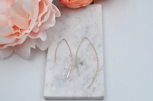 14K Yellow Gold Filled Modern Love Long Earrings