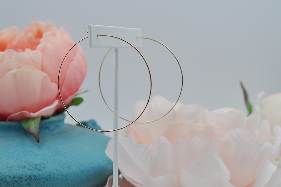 14K Yellow Gold Filled Classic Large Hoop Earrings