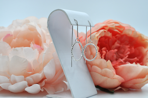 Twisted Rope Drop Circle Ear Threader Earrings in Sterling Silver