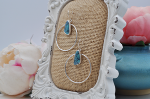 McGinnis Turquoise and Sterling Silver Hoops