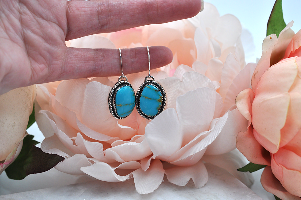 Natural turquoise deals earrings