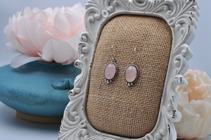 Rose Quartz and Sterling Silver Earrings