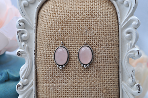 Rose Quartz and Sterling Silver Earrings