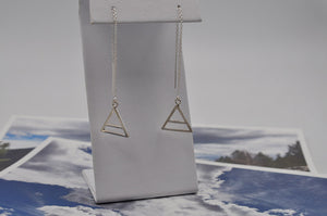 Air Element Threader Earrings in Sterling Silver