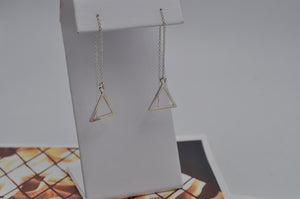 Fire Element Threader Earrings in Sterling Silver