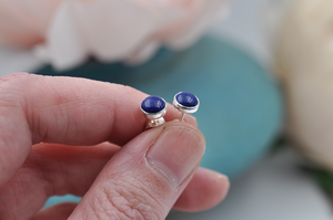 Lapis Lazuli and Sterling Silver Stud Earrings