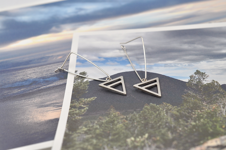 Small Earth Element Drop Earrings in Sterling Silver