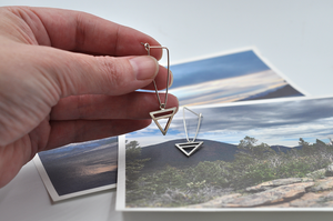 Small Earth Element Drop Earrings in Sterling Silver