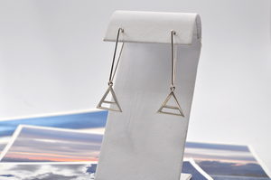 Small Air Element Drop Earrings in Sterling Silver