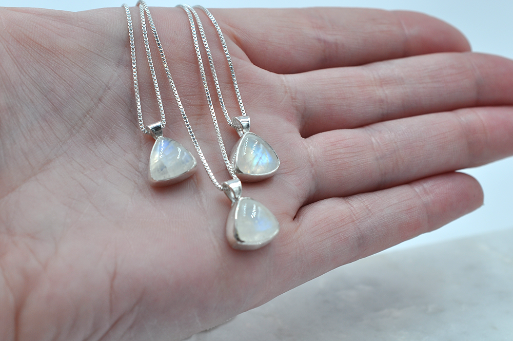 Sterling Silver Moonstone Necklace – Boho Magic Jewelry