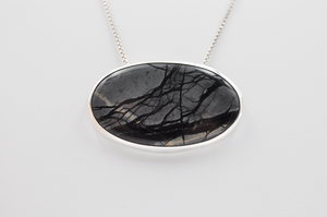 Picasso Jasper Statement Necklace in Silver