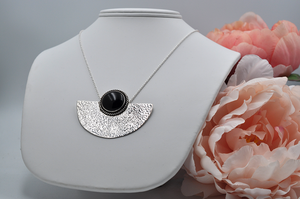 Black Onyx and Sterling Silver Statement Necklace