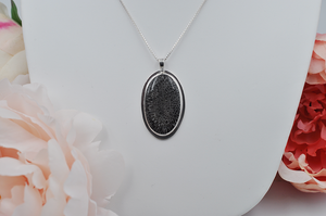 Large Oval Stingray Coral Necklace in Sterling Silver