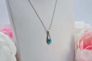 Teardrop Sleeping Beauty Turquoise Necklace