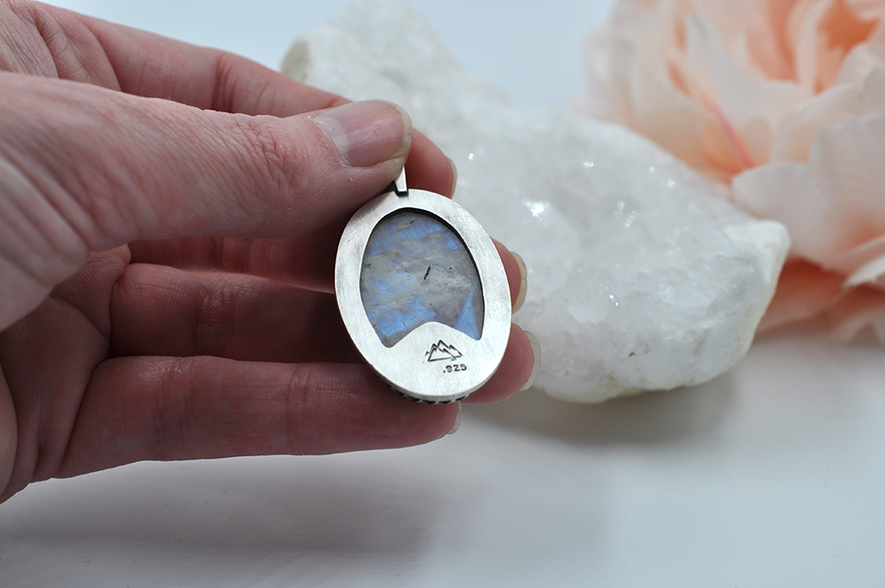 Large Rainbow Moonstone Pendant