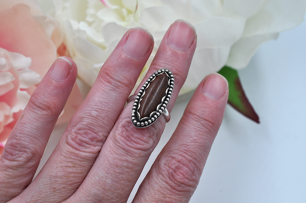 Mahogany Obsidian Silver Ring-1851FQ | Juwelo