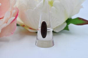 Oblong Mahogany Obsidian Claira Ring in Silver • US Size 9