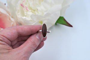 Oblong Mahogany Obsidian Claira Ring in Silver • US Size 9