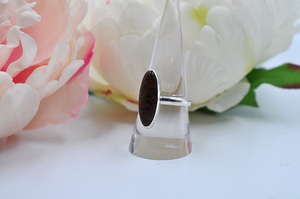 Oblong Mahogany Obsidian Claira Ring in Silver • US Size 9
