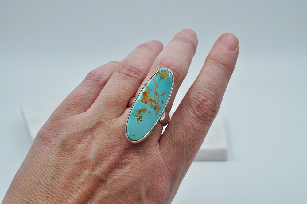 Sleeping Beauty Ring - Arizona Blue Turquoise Ring - Genuine Turquoise  Solid — Discovered
