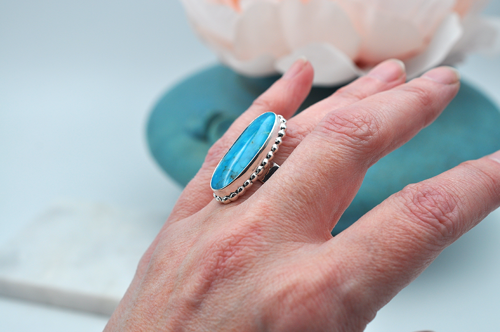 Turquoise Ring (TRQ-RDR-69.) | Rananjay Exports