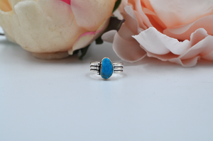 Morenci Turquoise and Sterling Silver Ring • US Size 8