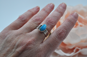 Morenci Turquoise and Sterling Silver Ring • US Size 8