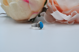 Morenci Turquoise and Sterling Silver Ring • US Size 8