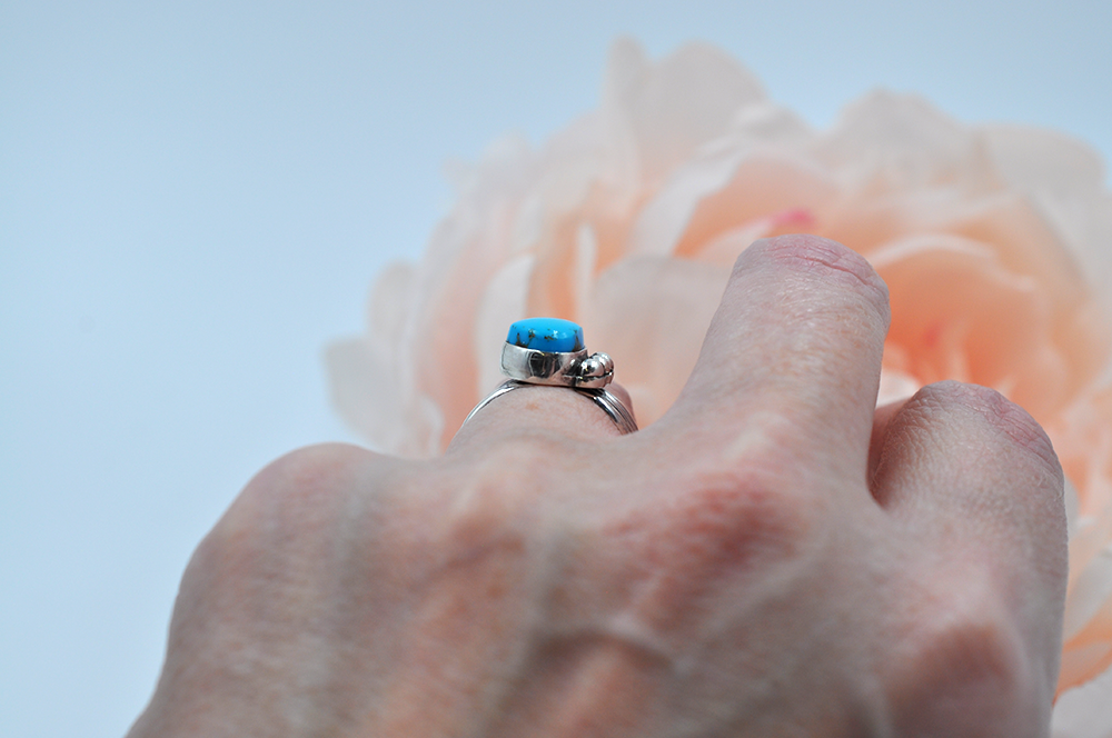 Morenci Turquoise and Sterling Silver Ring • US Size 7.5