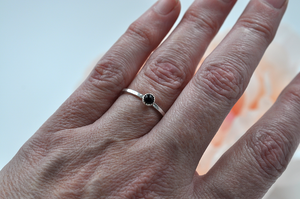 Black Onyx and Sterling Silver Mix & Match Stacking Rings • Available in US Size 6-10