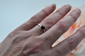 Black Onyx and Sterling Silver Mix & Match Stacking Rings • Available in US Size 6-10